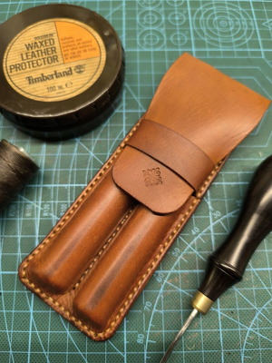 Handmade leather pen and pencil case