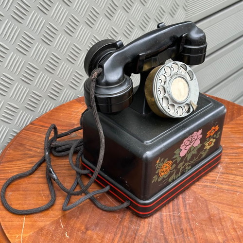 Old iron pre-war telephone used, functional