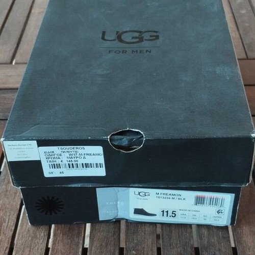 Ugg For Men Freemon leather casual boots used, size EU 45, black