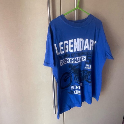 Children's t-shirt used, 8 years old, blue, size 128 cm