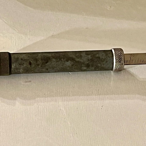 Antique tire pressure manometer used, 1920-30, in atmospheres (AT)