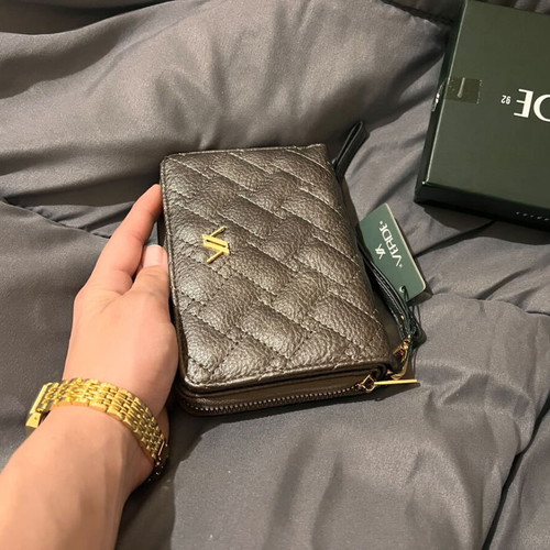 Verde women's wallet new, gray with gold logo