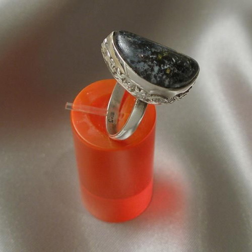 Jaspis Mineral Ring in 925 Silver New