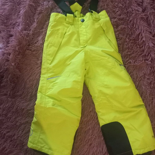 Crivit children's ski pants yellow fluorescent, like new, 2-4 years