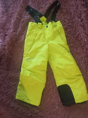Crivit children's ski pants yellow fluorescent, like new, 2-4 years