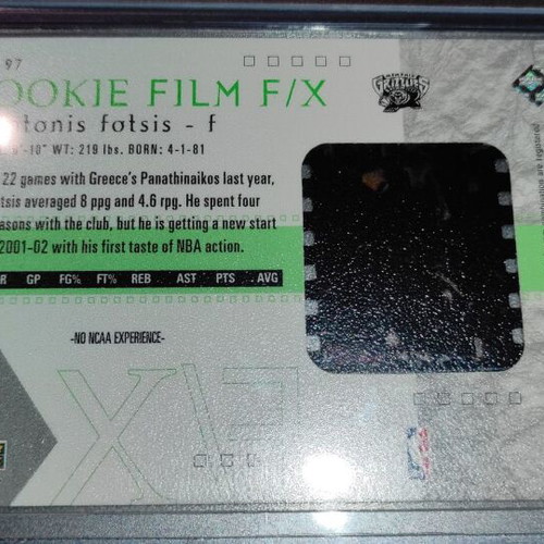 Antonis Fotsis Upper Deck 2001-02 Rookie Film F/X collectible card like new