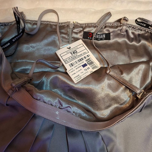 Morgan dress new gray size medium with embroidery on bust