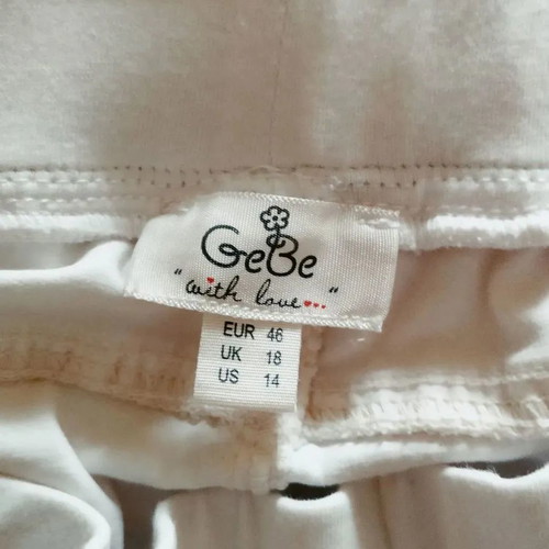 Gebe Maternity cotton maternity pants used, white XL