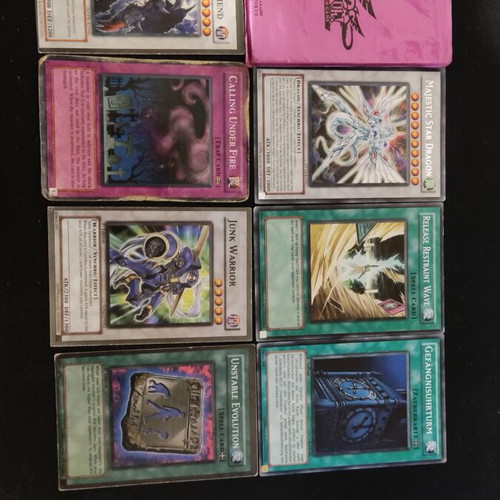 Yu Gi Oh cards used, pack of 7 with genuine case
