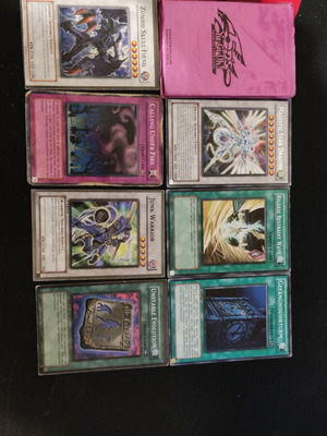 Yu Gi Oh cards used, pack of 7 with genuine case