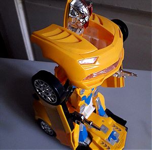 Ρομπότ Transformer Αυτοκίνητο Κίτρινο με Ήχο Φώτα & Κίνηση