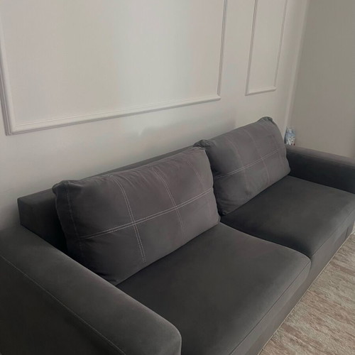 Marmaridis two-seater sofa 2.20m like new, grey water-repellent fabric
