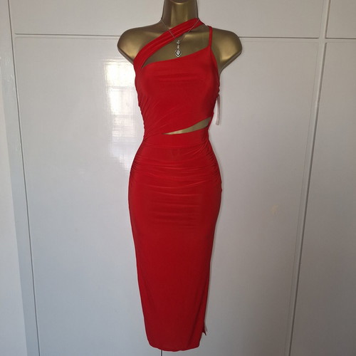 Red stretchy bodycon dress, sizes Small and Medium, new with tags