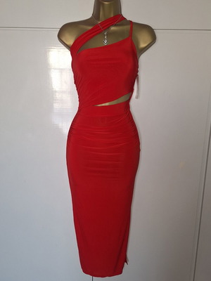 Red stretchy bodycon dress, sizes Small and Medium, new with tags
