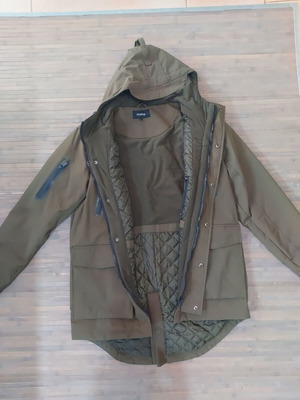 Firetrap men's winter parka jacket used, khaki, size large