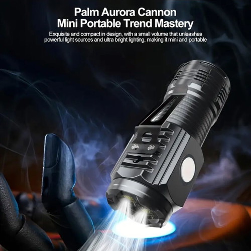 Rechargeable small flashlight with 3 LEDs, magnet and clip