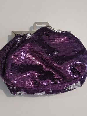 Purple evening bag with sequins
