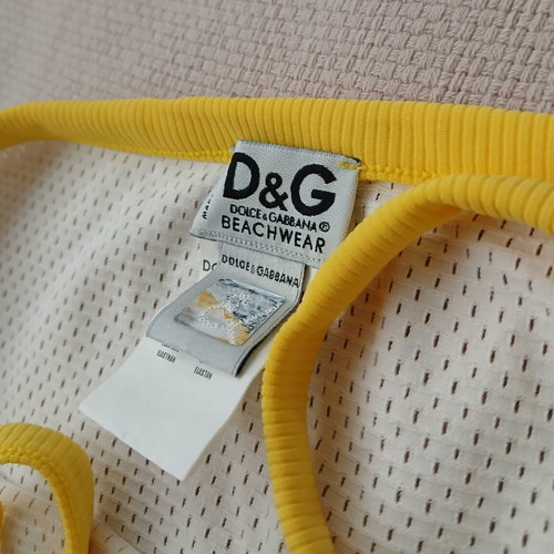 Dolce&Gabbana Mini Halter Beachwear Dress like new, white and yellow