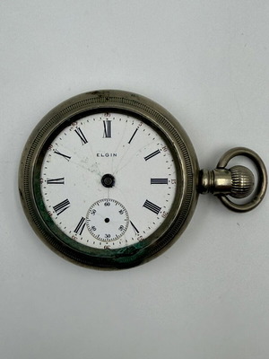 Elgin vintage ρολόι τσέπης, σμαλτωμένο καντράν, μηχανικό