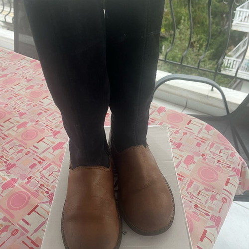 Lapin house kids boots used, leather brown and blue size 29