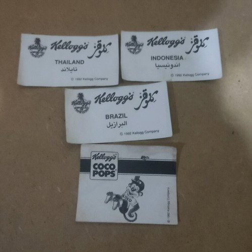 Kellogg's collectible stickers used, pack