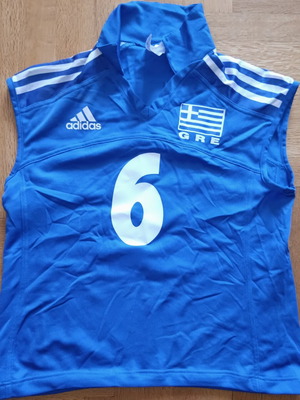 Eleni Memetzi Volleyball Jersey used, Greece women's national team 2004 Olympics Adidas