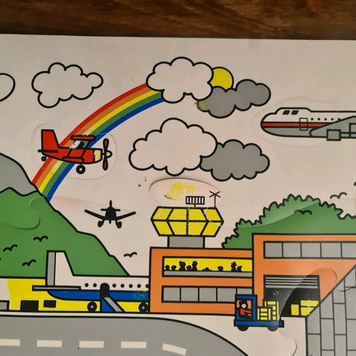 Vintage puzzle, missing piece