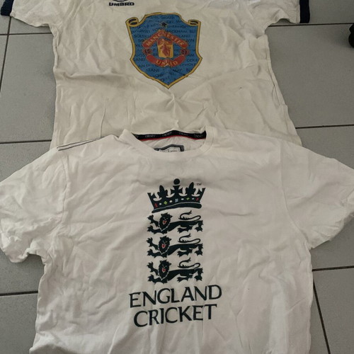 Manchester United collectible Tshirt, Swatch watch, and England Cricket T shirt like new