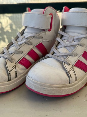 Adidas kids' athletic boots size 36 used, white pink