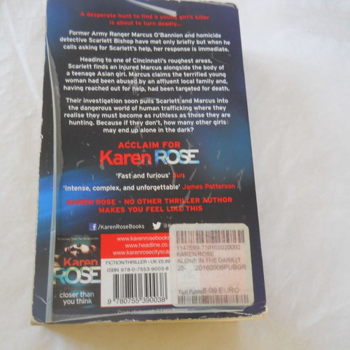 Karen Rose Alone in the Dark book used, paperback