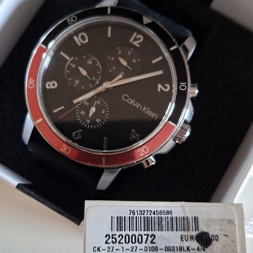 Calvin Klein Gauge Sport watch, black silicone strap