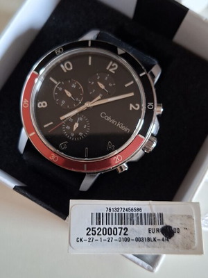 Calvin Klein Gauge Sport watch, black silicone strap