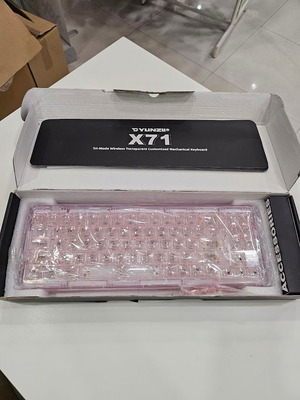 YUNZII X71 Wireless Mechanical Keyboard 68% Transparent RGB New, Pink