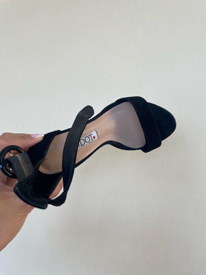 Black suede sandals