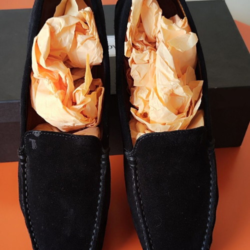 Tod's black suede driving loafers size 39