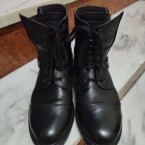 Pitbull leather ankle boots used, size 43, black, YKK zipper