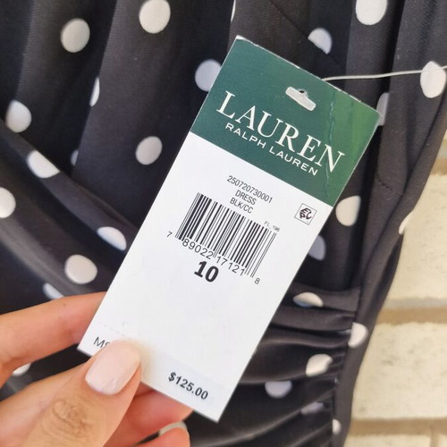 Lauren Ralph Lauren black and white polka dot wrap dress