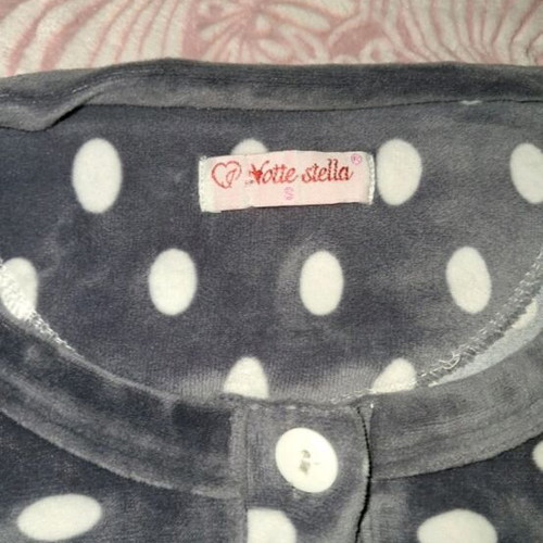 Velvet pajama top used, size S, white and gray