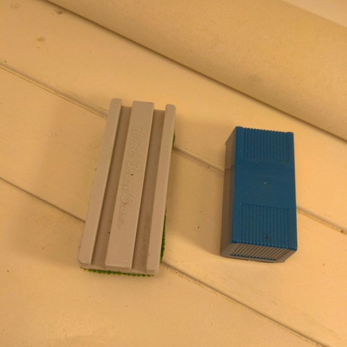 Whiteboard sponges used, two, lightly used