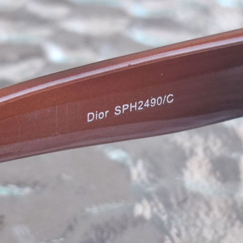 Christian Dior SPH2490/C vintage γυαλιά ηλίου με περιμετρικό φακό, καφέ