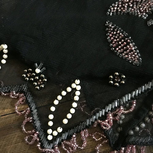 French Connection beaded top like new, black, size XS
