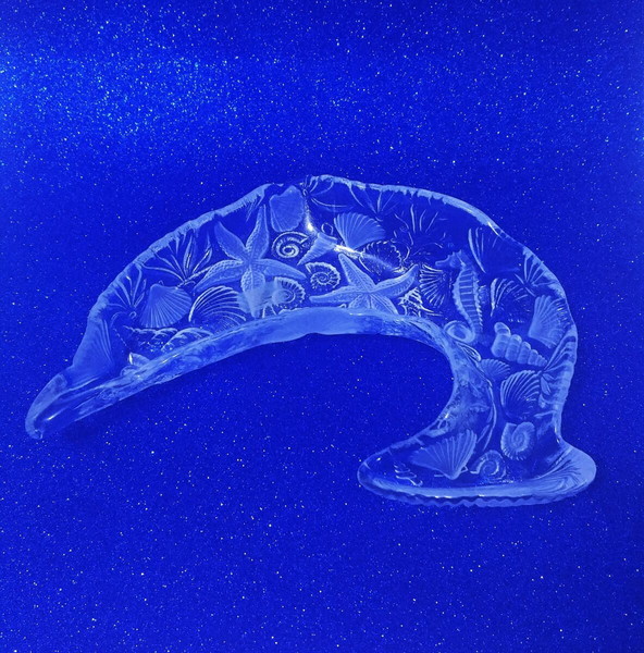 Διακοσμητικό μπολ Walther Glas 3D "Dolphin" W.Germany 70'-79'.