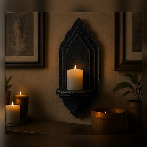 Gothic Handmade Wall Candle Holder Decorative Shelf