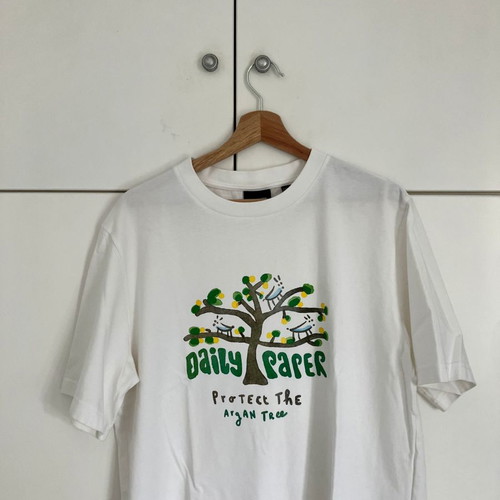 Daily Paper Pardali short-sleeve T-shirt like new, white multicolor, size L