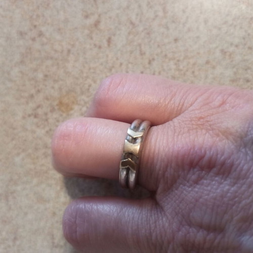 Silver-gold double ring like new