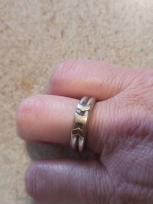 Silver-gold double ring like new