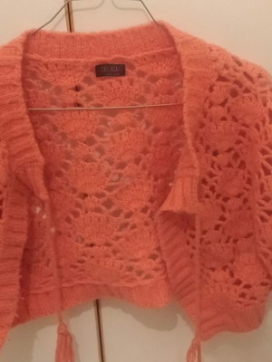 Knitted winter bolero used, Achilleas Accessories, salmon, size S