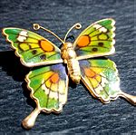  Καρφίτσα πράσινη πεταλούδα με σχέδιο ρητήνης (Ανοιξιάτικο στυλ)