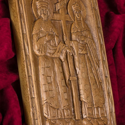 Ag. Konstantinos & Eleni Icon made of Wax, Mastic and Incense