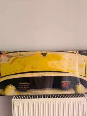 Modern decorative frame with yellow car like new